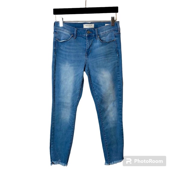 PACSUN Ankle Jegging Jeans Women’s 26 Faded Raw Hem Boho Skinny Stretch Denim - Picture 1 of 14
